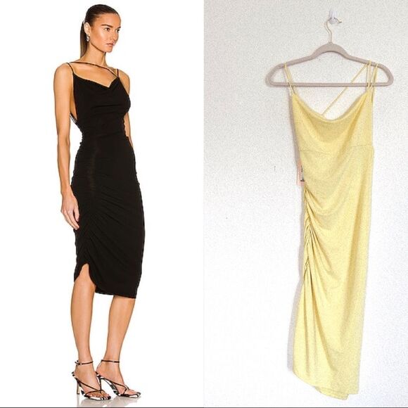 THE ANDAMANE Irina draped midi dress size 40 - Picture 5 of 12